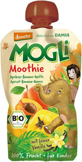Moothie - Puree Aprikot dengan Pisang Quince Vanila 100% Buah Tanpa Tambahan Gula ORGANIK 100 g - MOGLI
